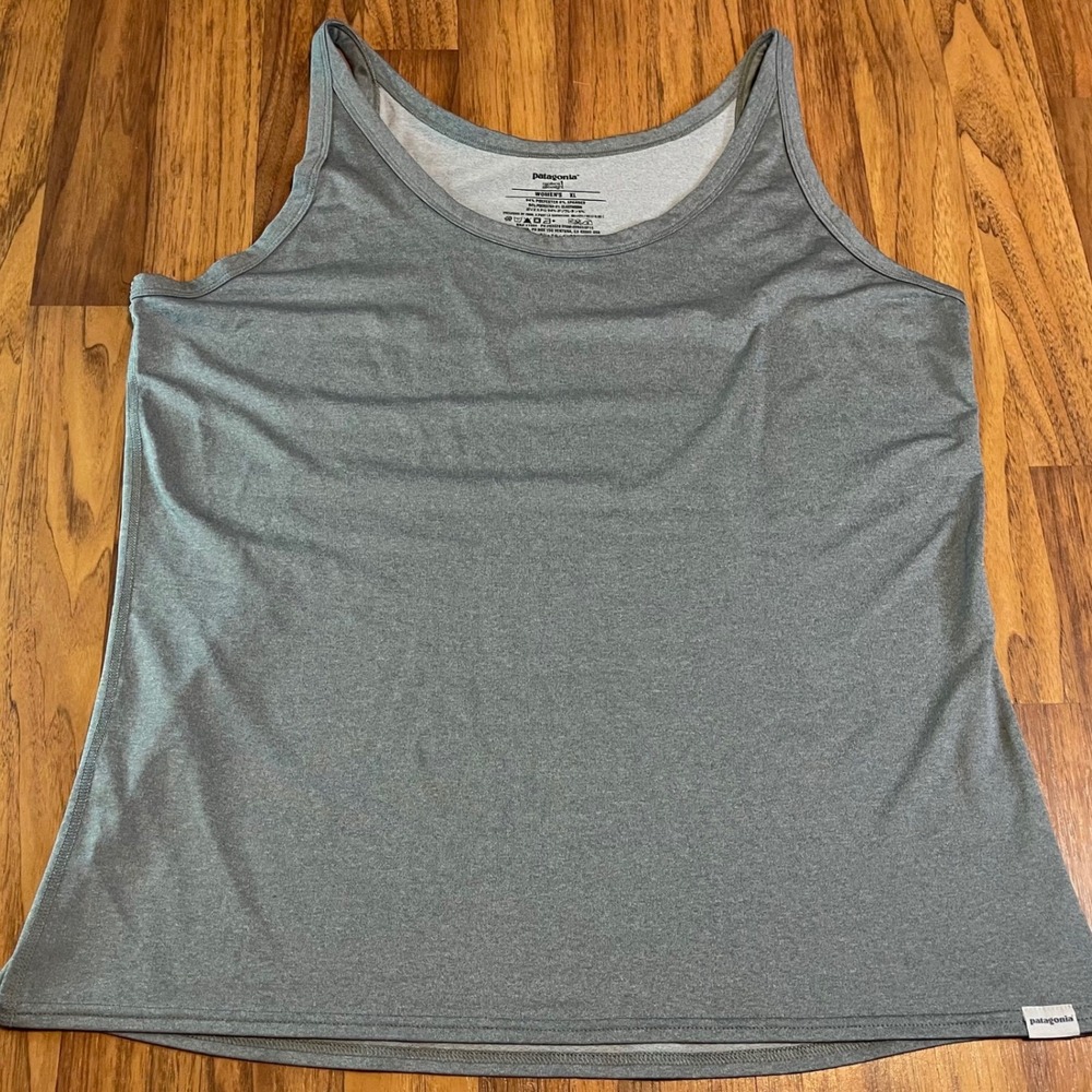 Patagonia Capilene 1 Silkweight Tank Top Womens XL Gray Performance Hiking Shirt